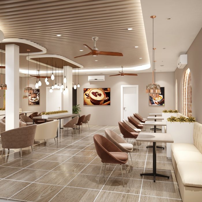 Nội thất quán cafe phong cách tối giản